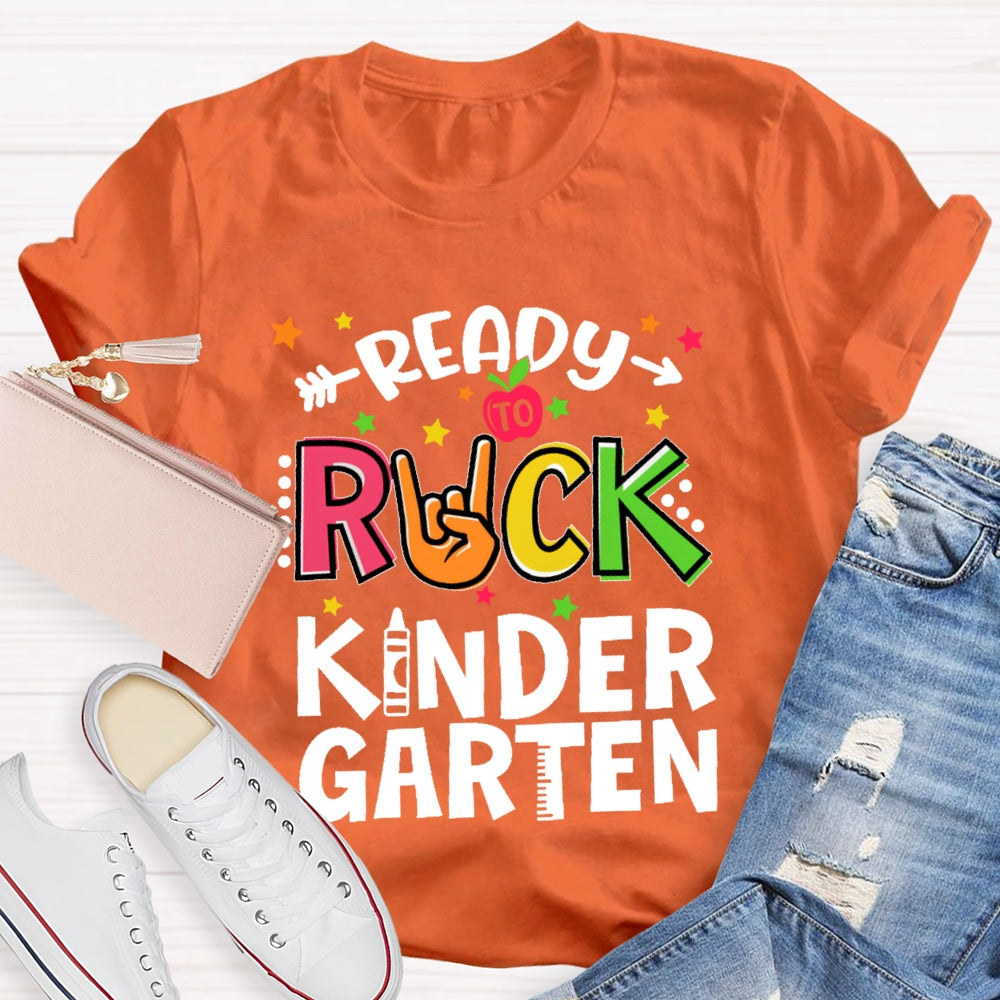 Personalized Grade Ready To Rock Kindergarten Back To School T-shirt