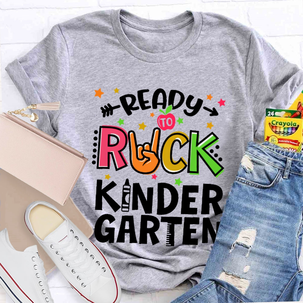 Personalized Grade Ready To Rock Kindergarten Back To School T-shirt