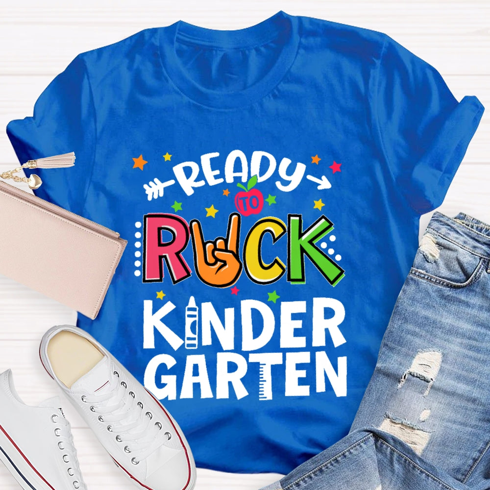 Personalized Grade Ready To Rock Kindergarten Back To School T-shirt