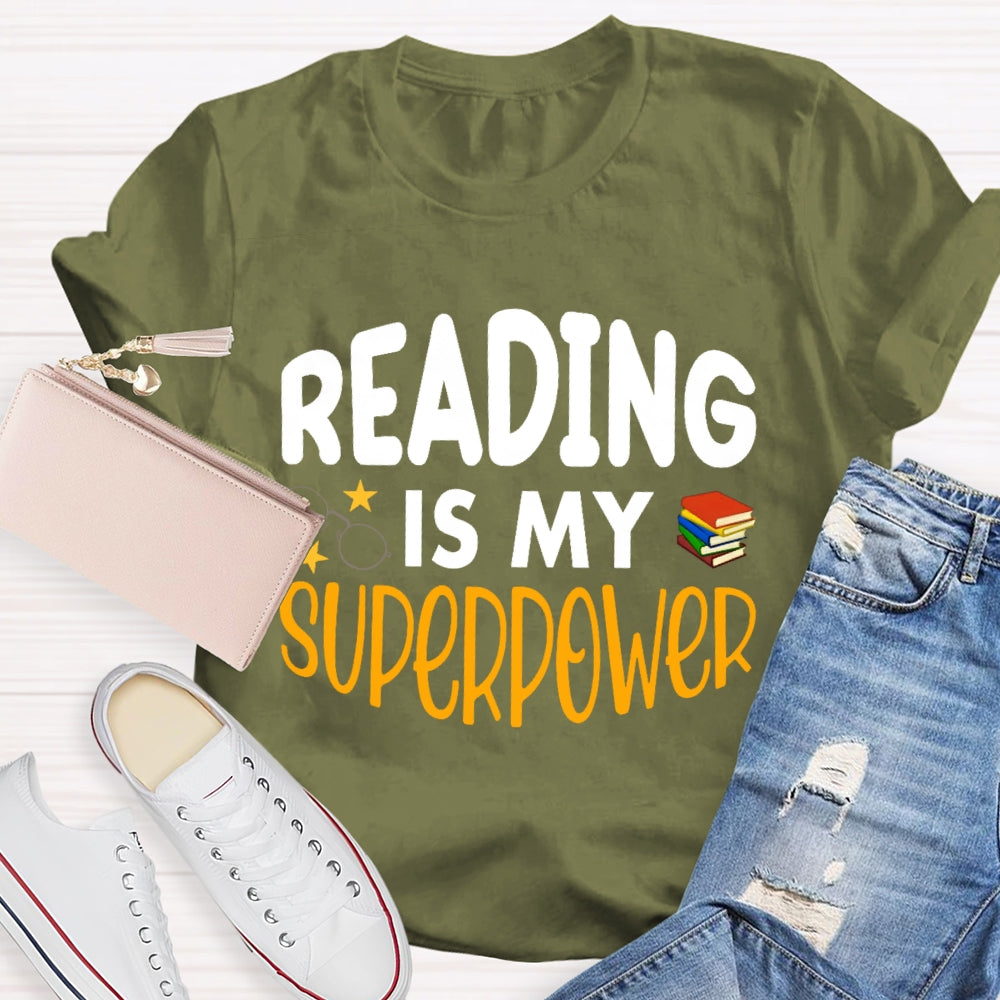 Reading Is My Superpower Funny T-shirt