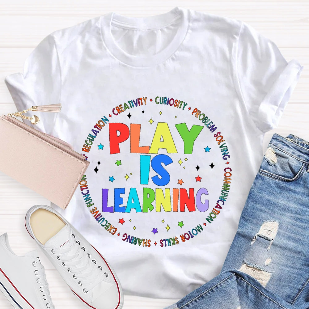 Play Is Learning Star Letters T-shirt