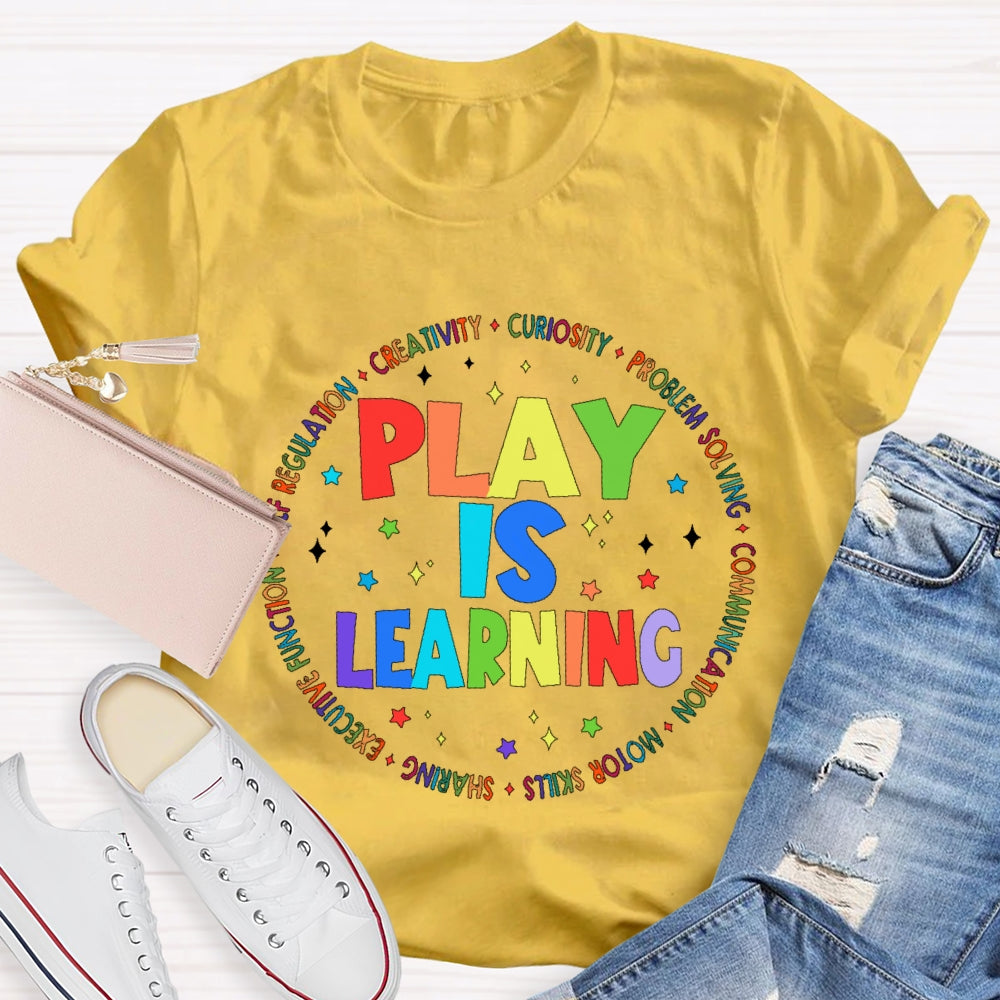 Play Is Learning Star Letters T-shirt