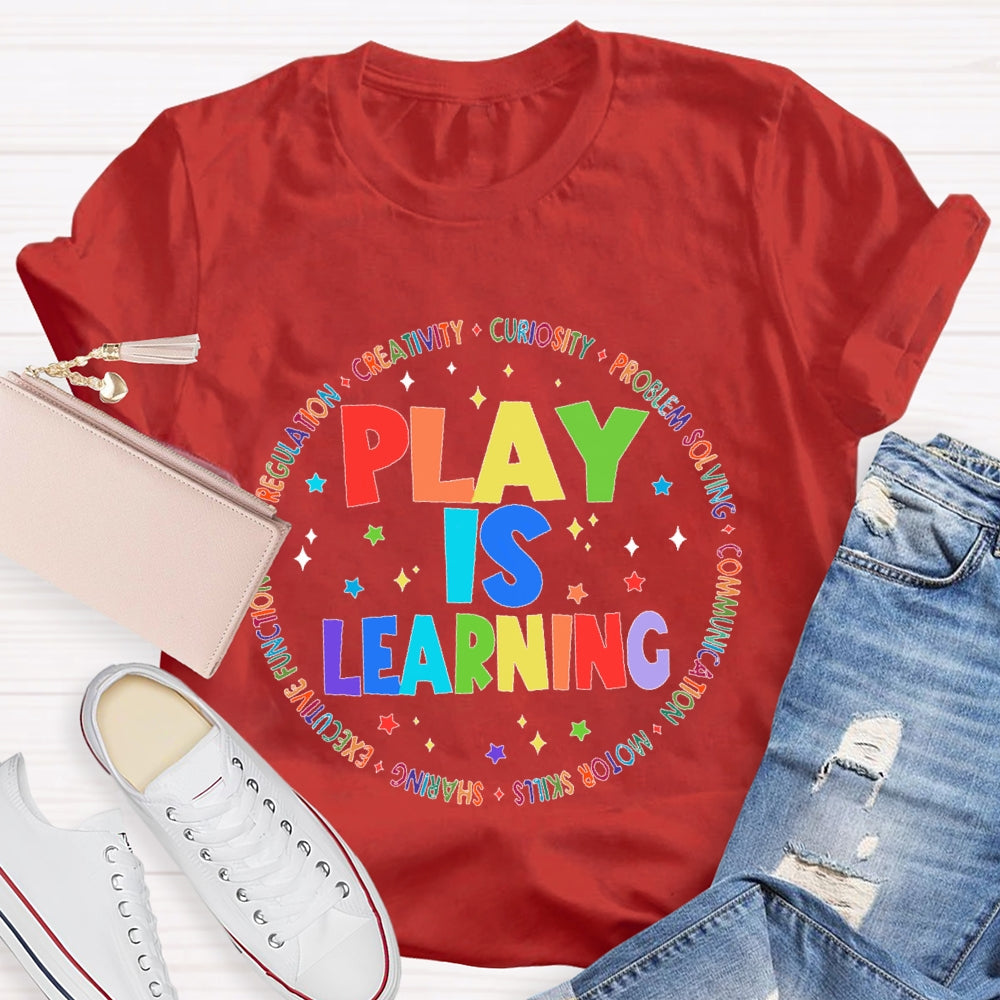 Play Is Learning Star Letters T-shirt