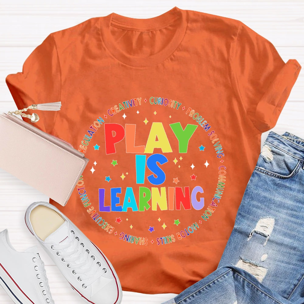 Play Is Learning Star Letters T-shirt