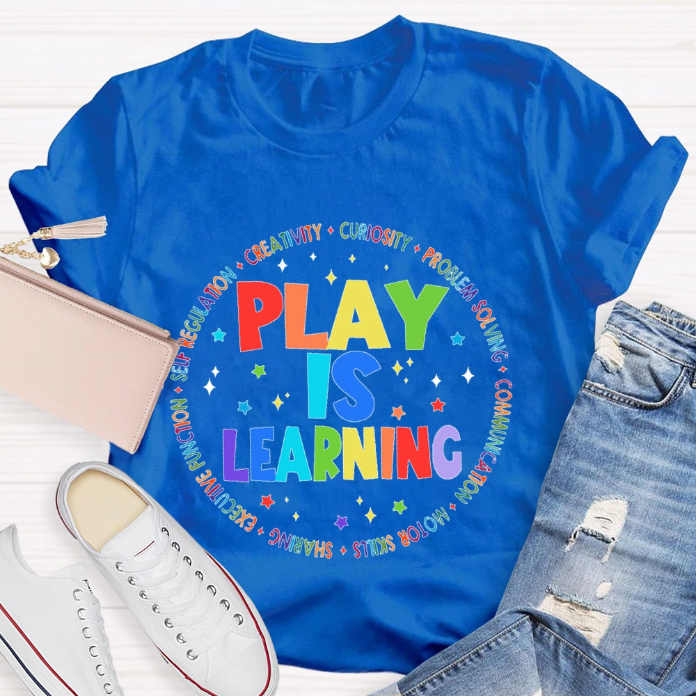 Play Is Learning Star Letters T-shirt