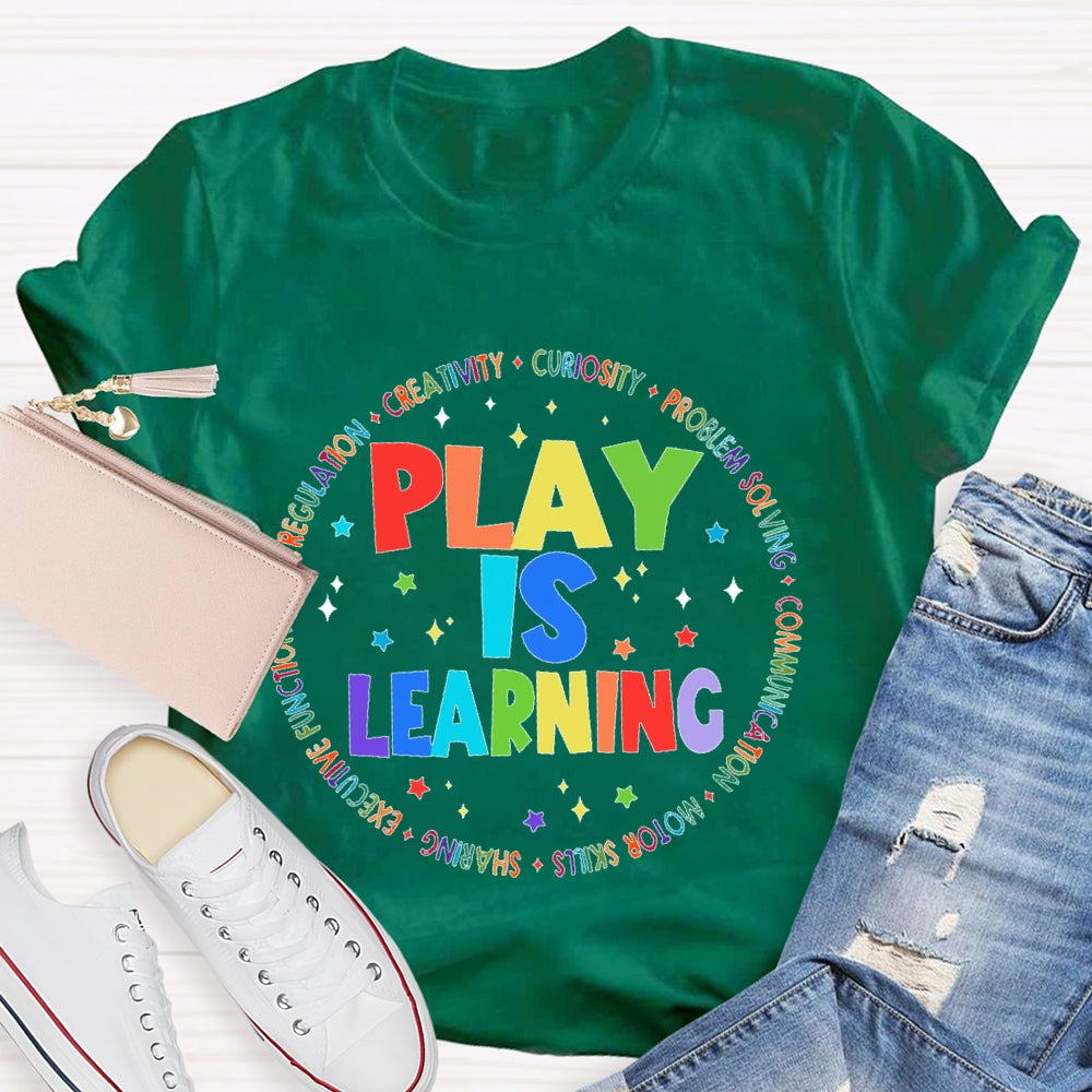 Play Is Learning Star Letters T-shirt