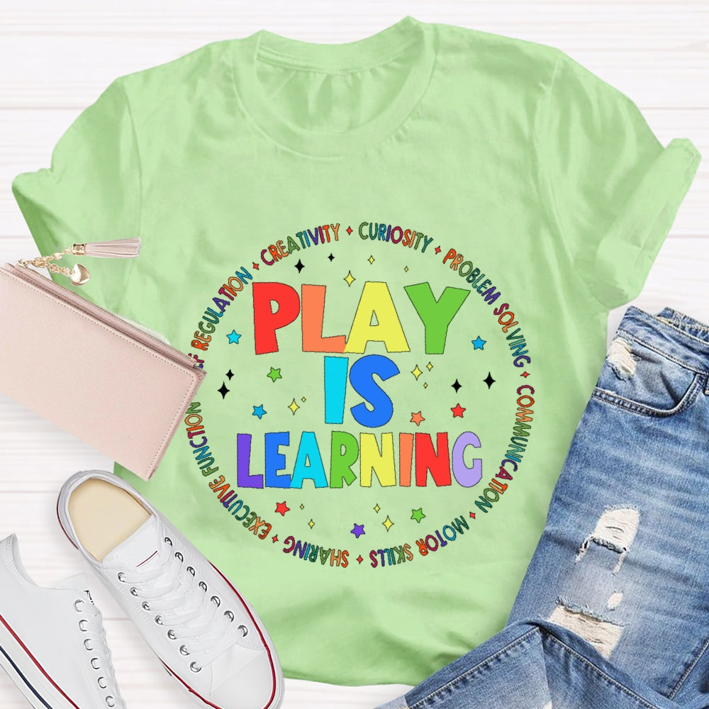 Play Is Learning Star Letters T-shirt