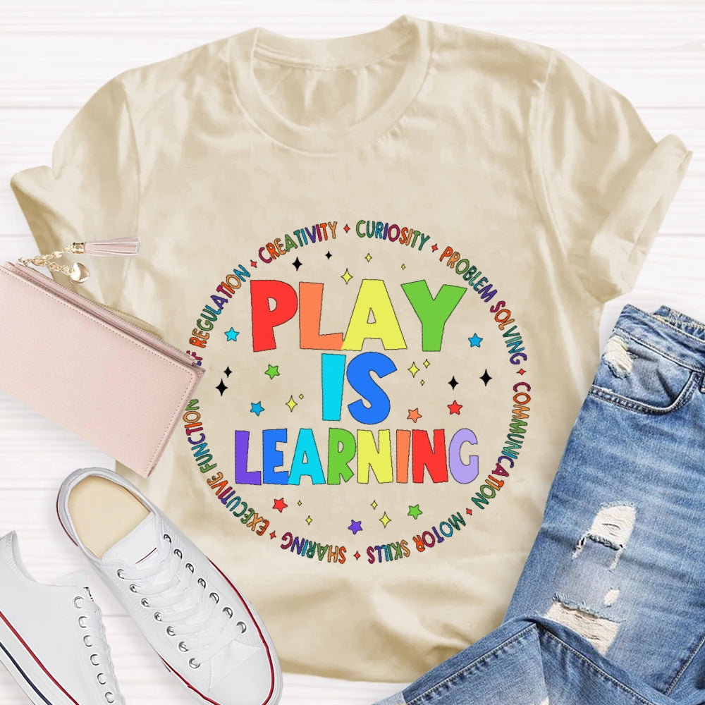 Play Is Learning Star Letters T-shirt