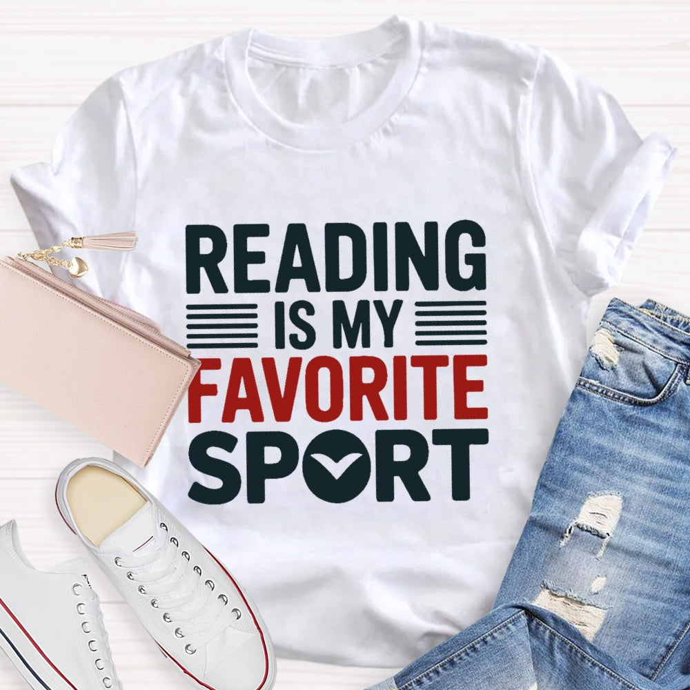Reading Is My Favorite Sport Letters T-shirt