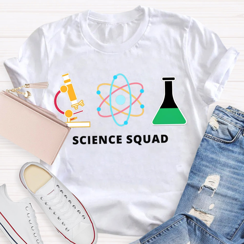 Science Squad Reagent Bottles Teacher T-shirt