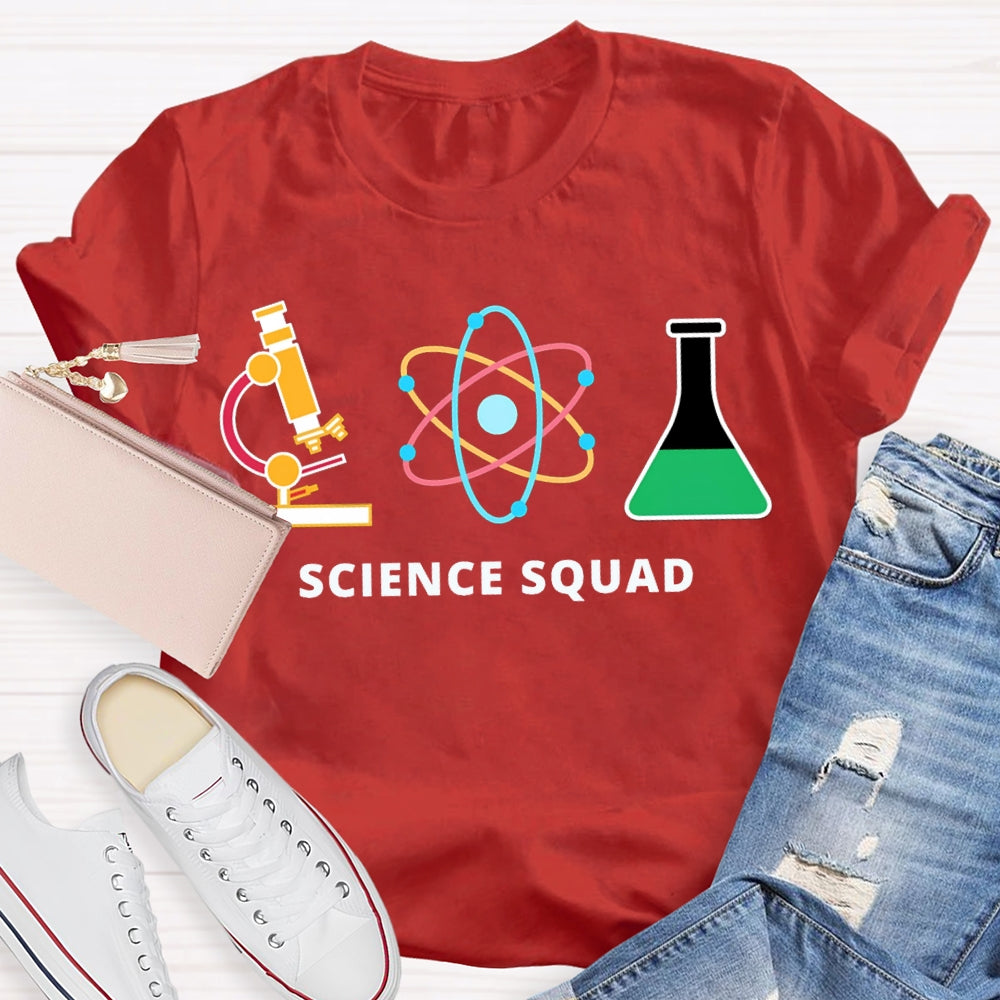 Science Squad Reagent Bottles Teacher T-shirt