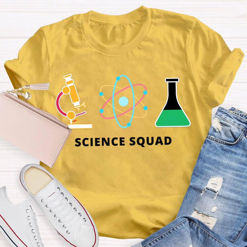 Science Squad Reagent Bottles Teacher T-shirt
