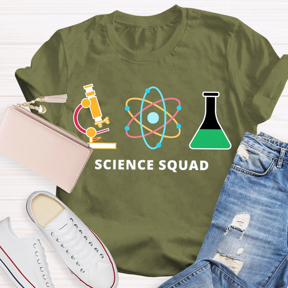 Science Squad Reagent Bottles Teacher T-shirt