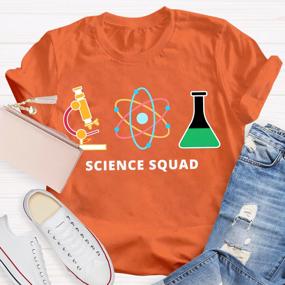 Science Squad Reagent Bottles Teacher T-shirt