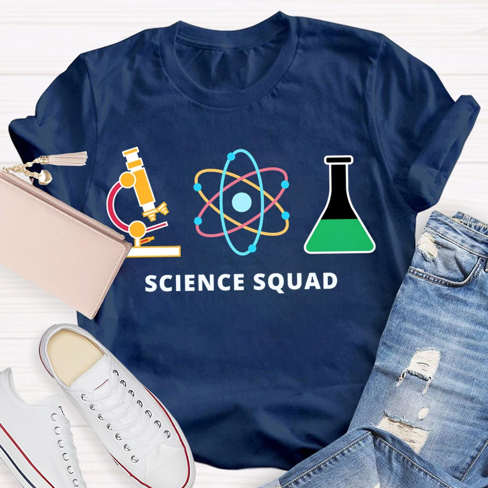 Science Squad Reagent Bottles Teacher T-shirt