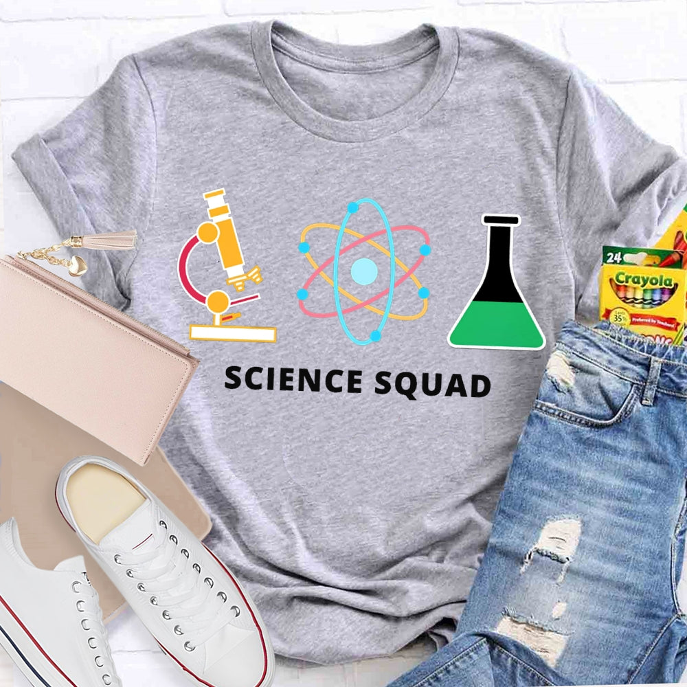 Science Squad Reagent Bottles Teacher T-shirt
