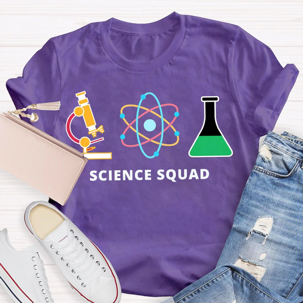 Science Squad Reagent Bottles Teacher T-shirt