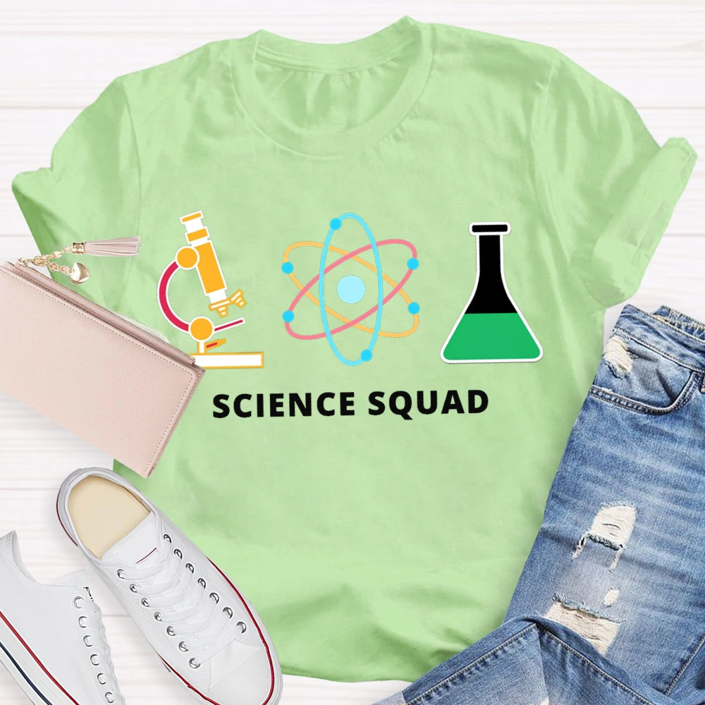 Science Squad Reagent Bottles Teacher T-shirt