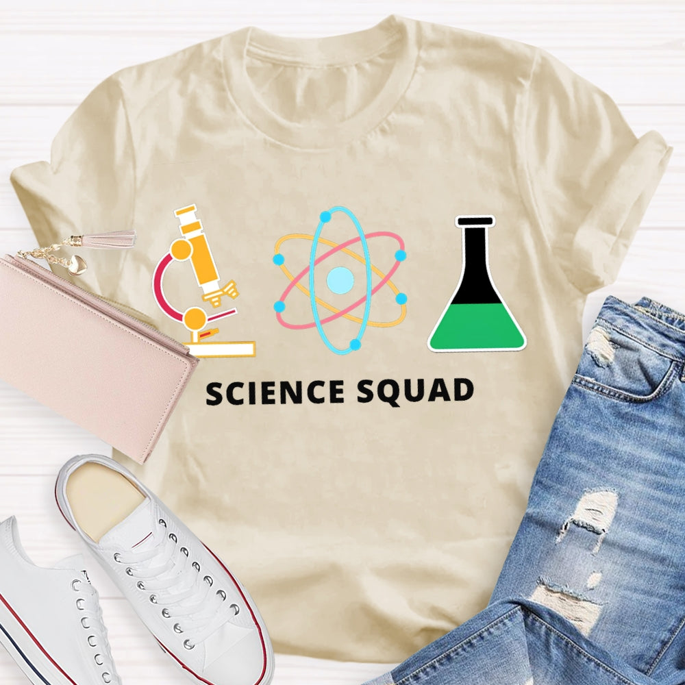 Science Squad Reagent Bottles Teacher T-shirt
