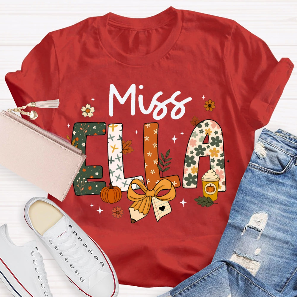 Personalized Name Pumpkin Milk Tea Funny Halloween T-shirt