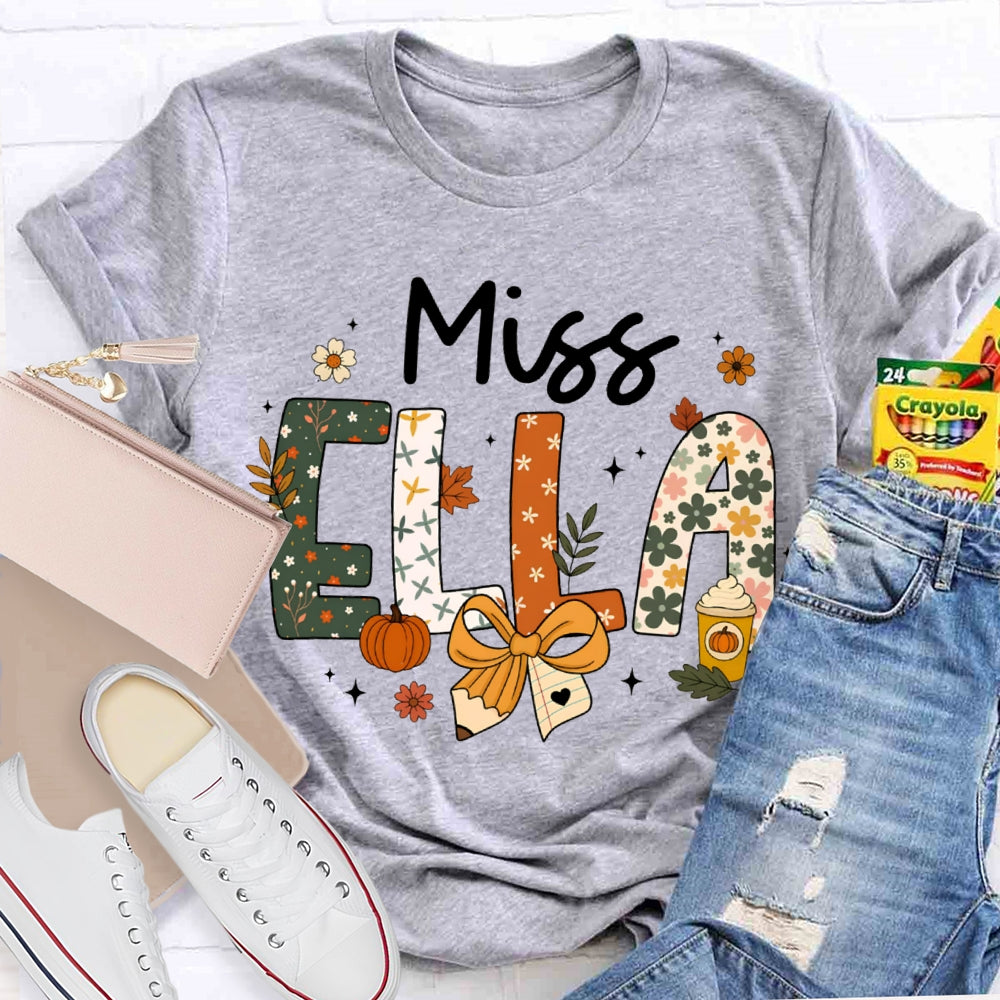 Personalized Name Pumpkin Milk Tea Funny Halloween T-shirt