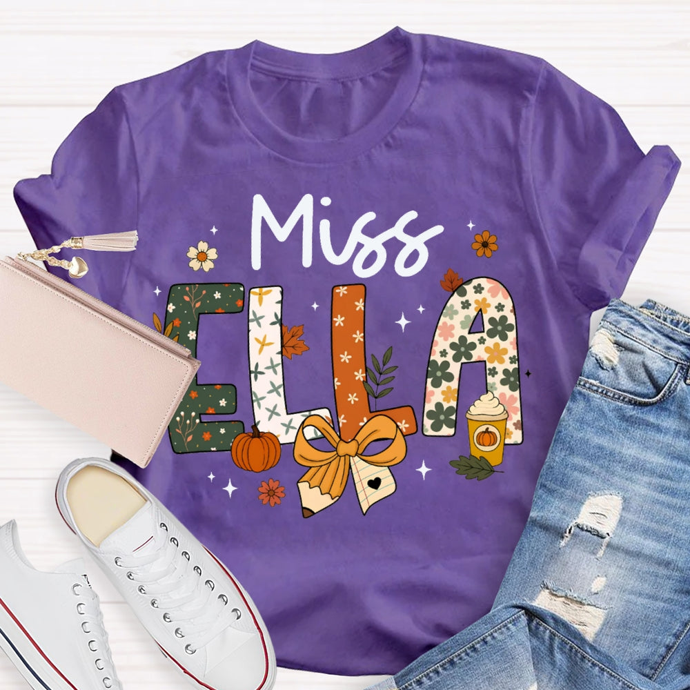 Personalized Name Pumpkin Milk Tea Funny Halloween T-shirt
