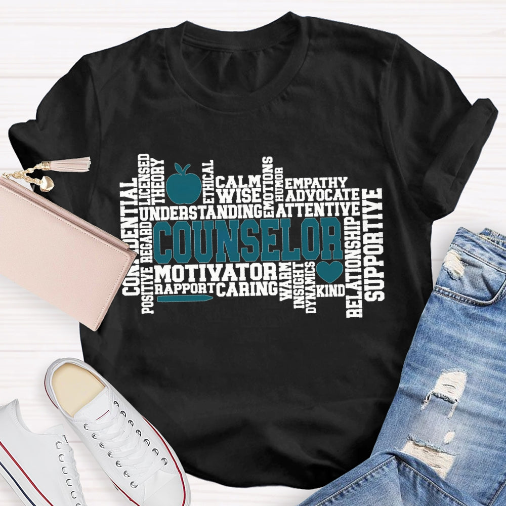 Counselor Motivator Understanding Calm Wise Supportive T-shirt