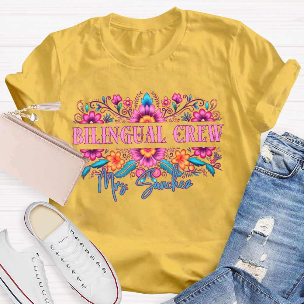 Personalized Name Bilingual Crew Funny T-shirt