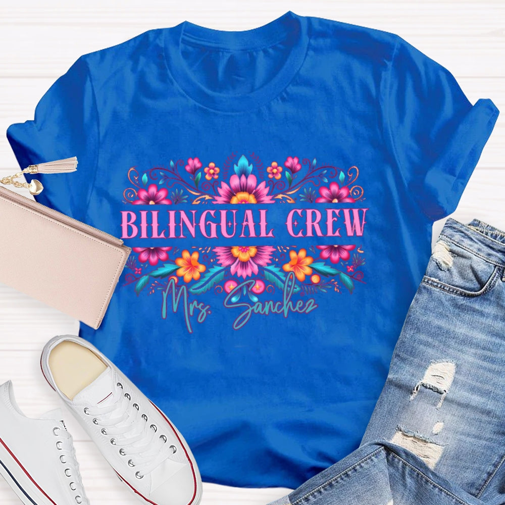 Personalized Name Bilingual Crew Funny T-shirt