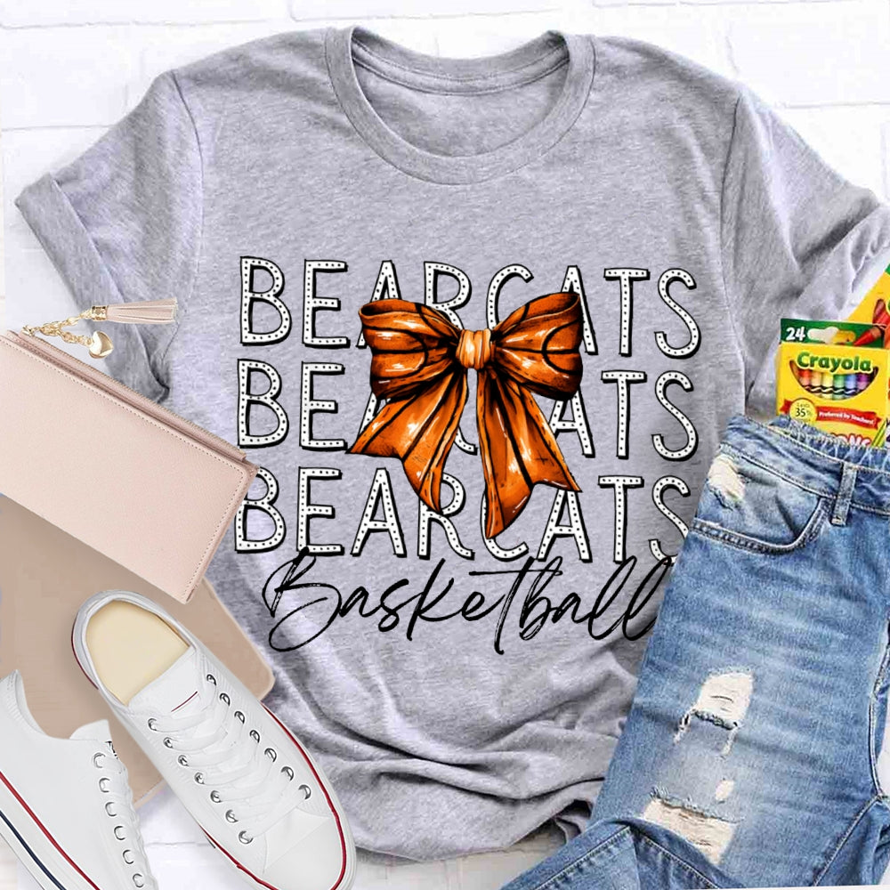 Personalized School Mascot Bearcats Basketball Team Spirit T-shirt