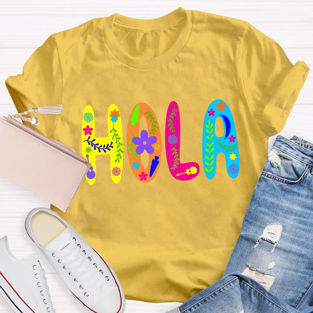 Vintage Floral Hola T-Shirt
