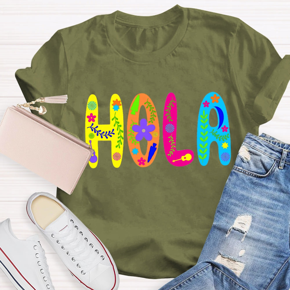 Vintage Floral Hola T-Shirt