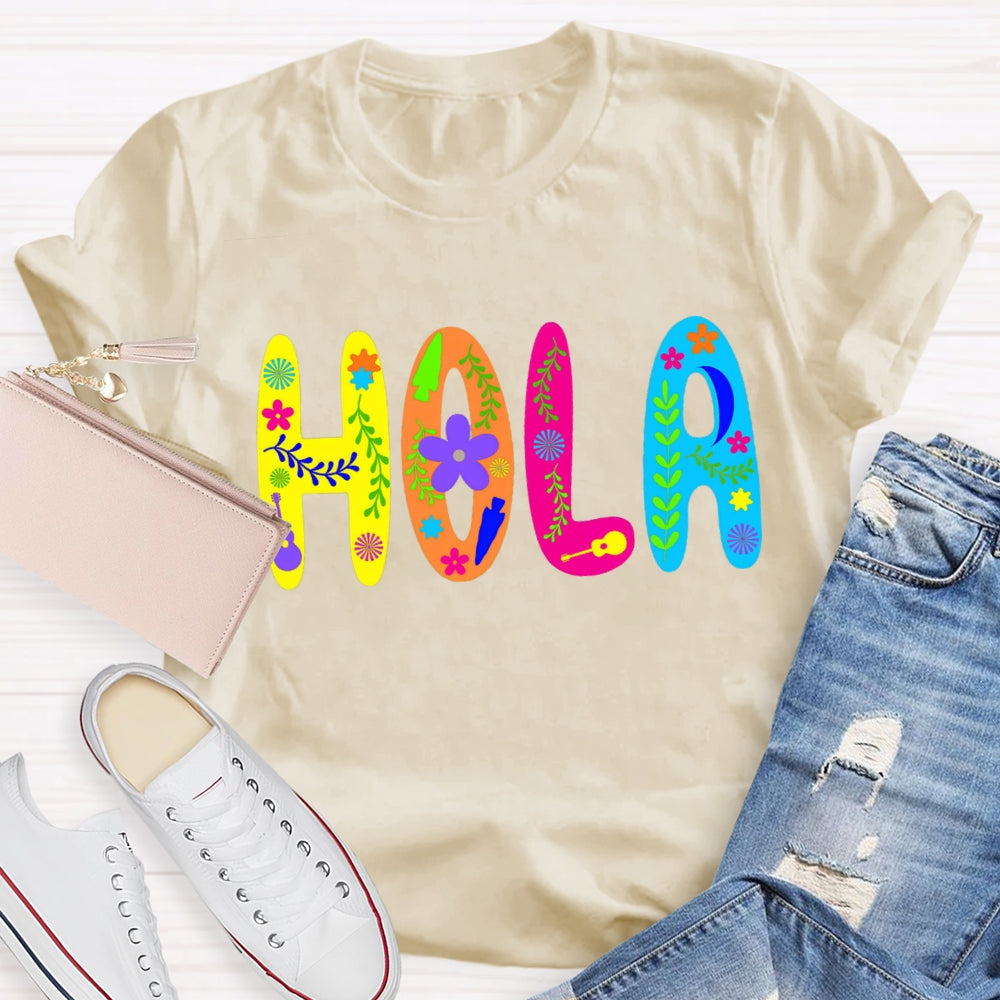 Vintage Floral Hola T-Shirt