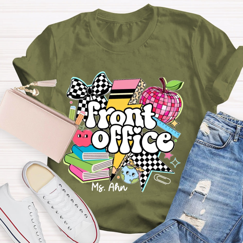 Personalized Name Front Office Letters Funny T-shirt