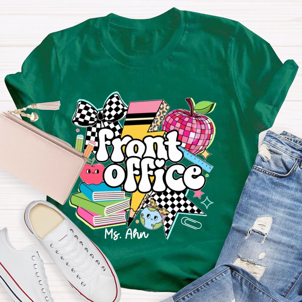 Personalized Name Front Office Letters Funny T-shirt