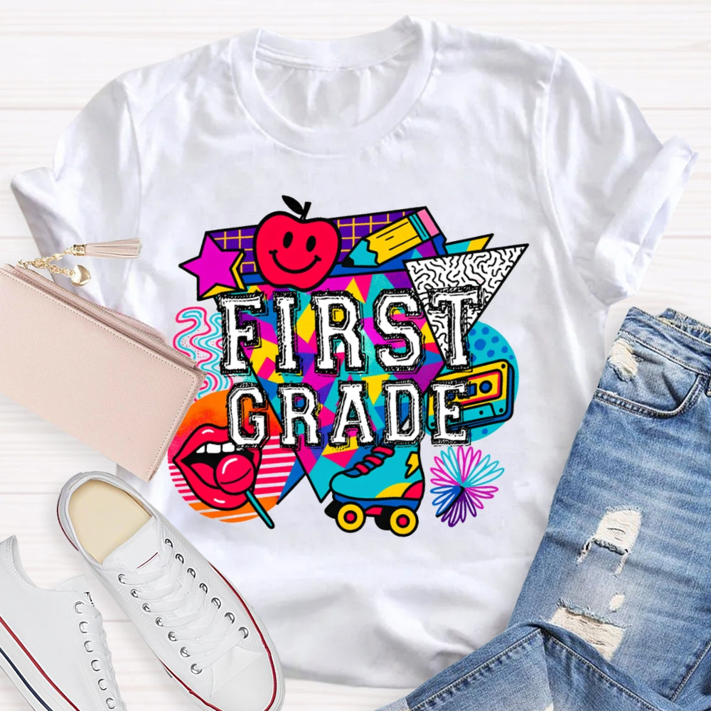 Personalized Grade First Grade Sexy Red Lips And Apple T-shirt