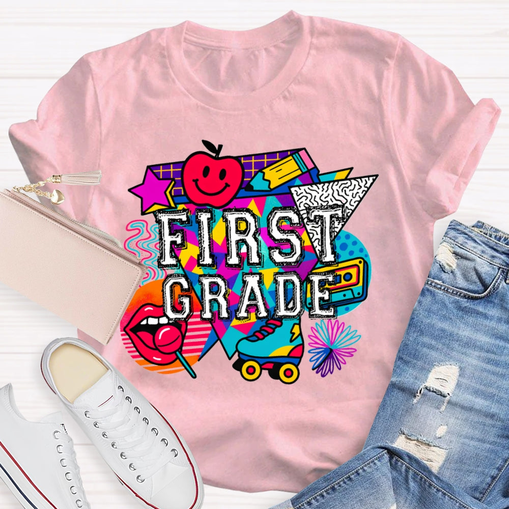 Personalized Grade First Grade Sexy Red Lips And Apple T-shirt
