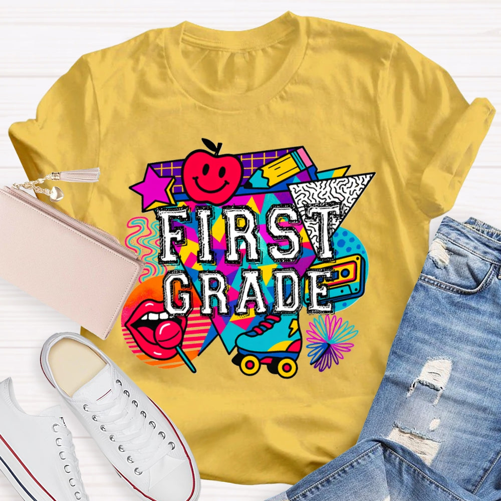 Personalized Grade First Grade Sexy Red Lips And Apple T-shirt