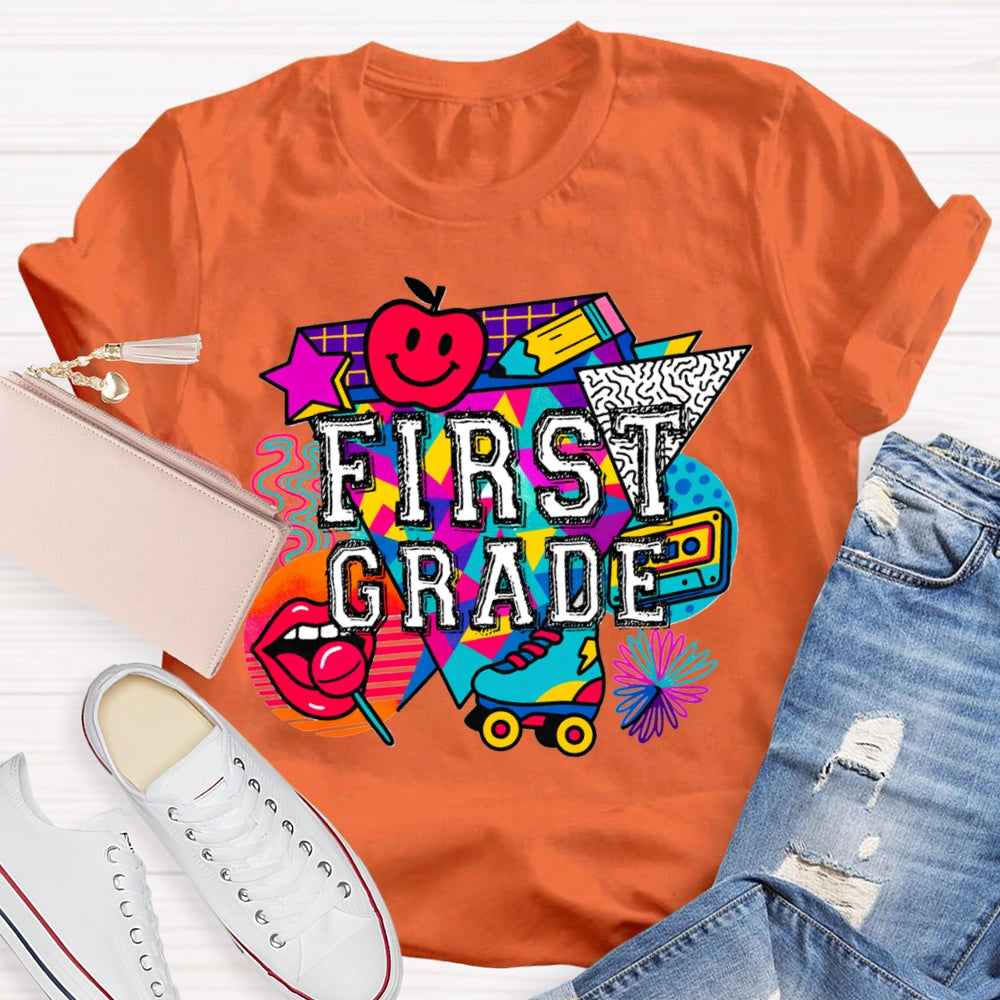 Personalized Grade First Grade Sexy Red Lips And Apple T-shirt
