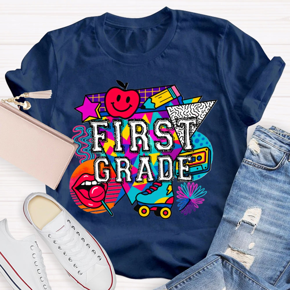 Personalized Grade First Grade Sexy Red Lips And Apple T-shirt