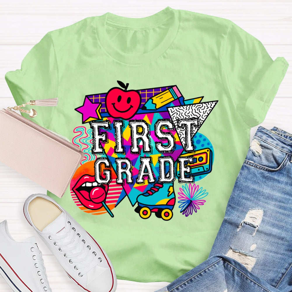 Personalized Grade First Grade Sexy Red Lips And Apple T-shirt