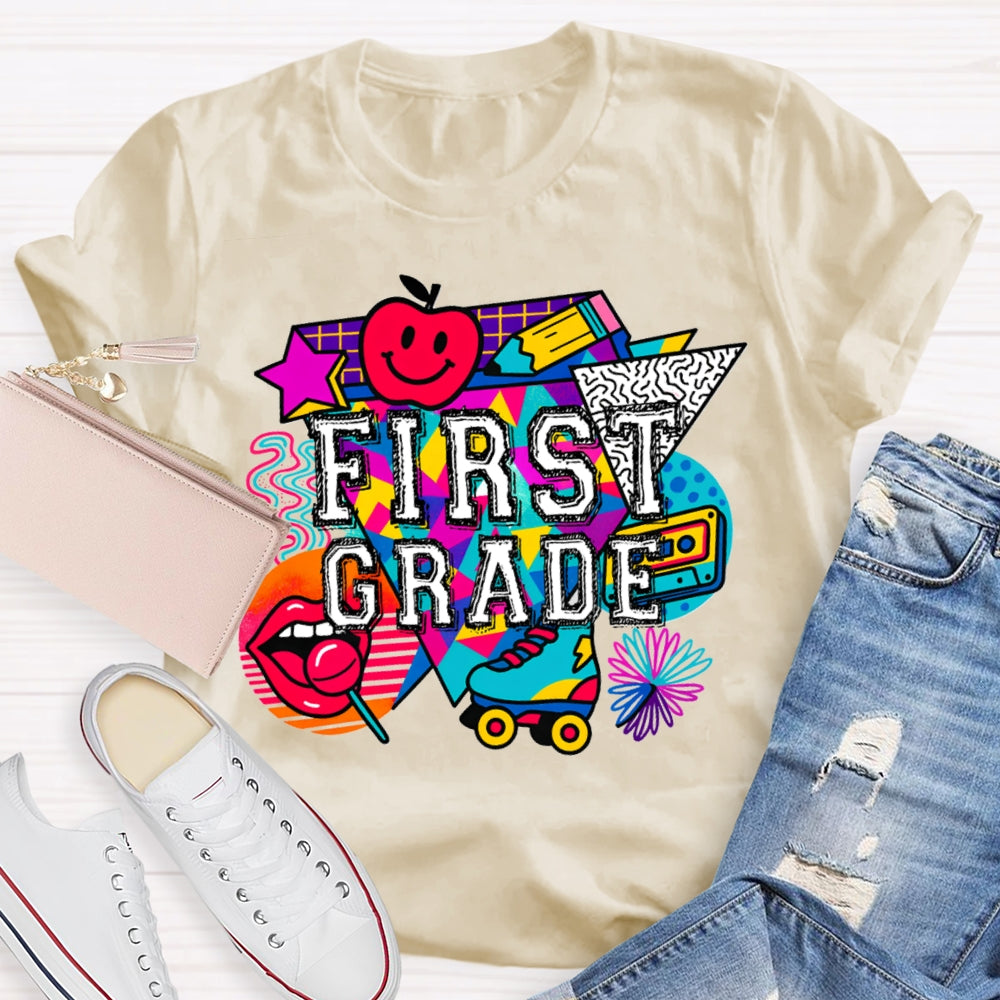 Personalized Grade First Grade Sexy Red Lips And Apple T-shirt
