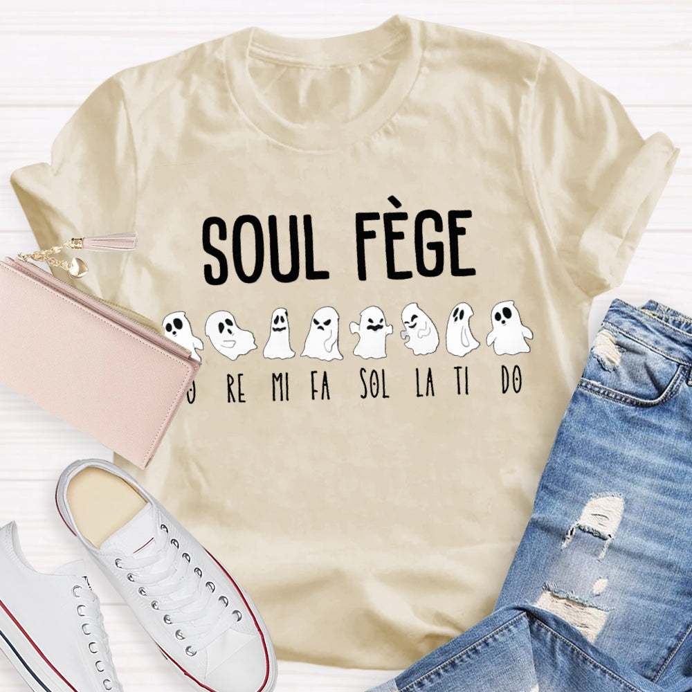 Soul Fege A Group Of Cute Little Ghosts Music Teacher Funny Halloween T-shirt
