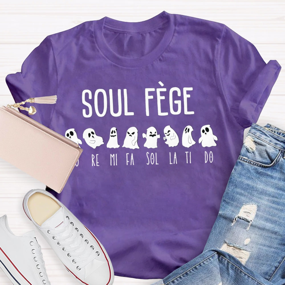 Soul Fege A Group Of Cute Little Ghosts Music Teacher Funny Halloween T-shirt