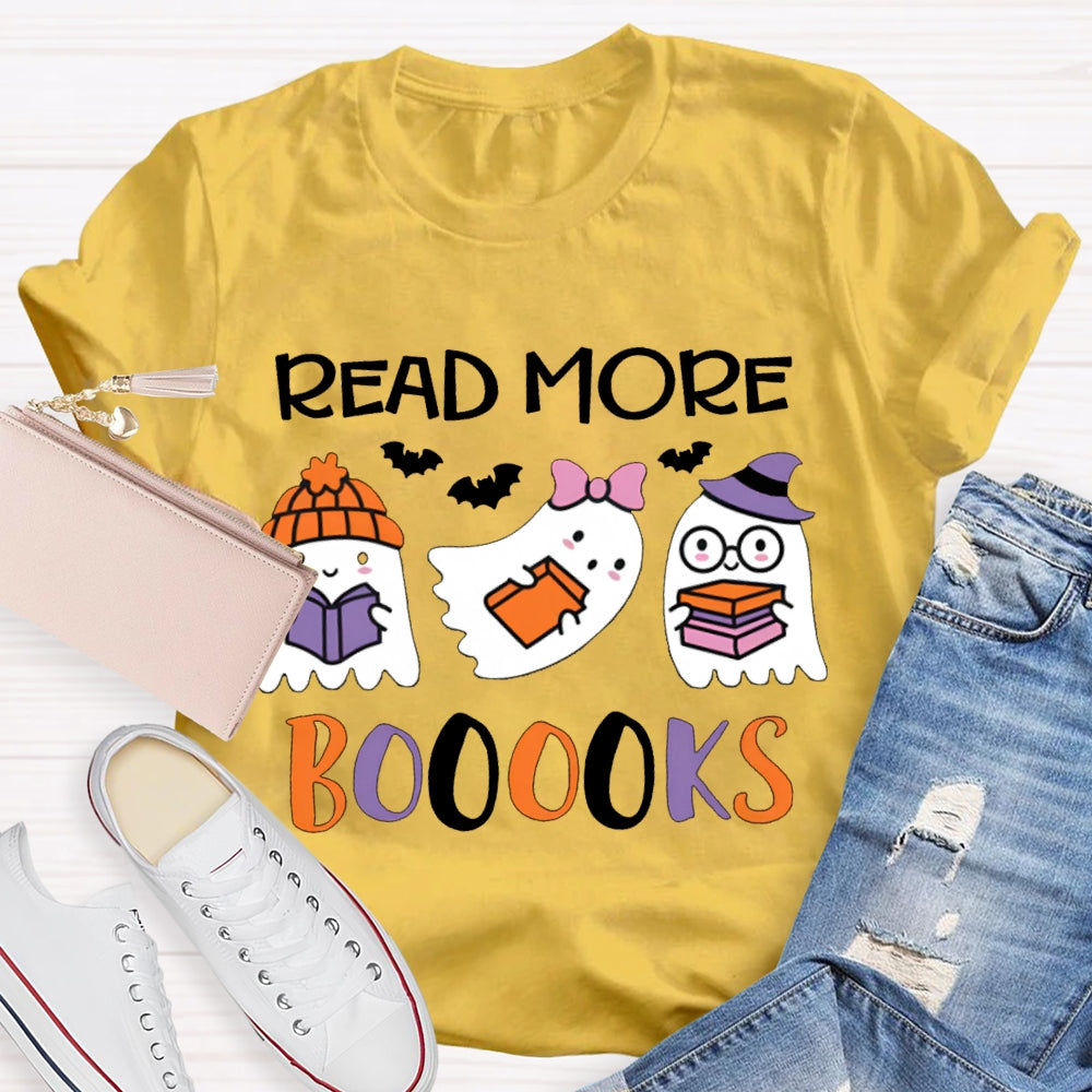 Read More Books Three Little Ghosts Reading Books Halloween T-shirt