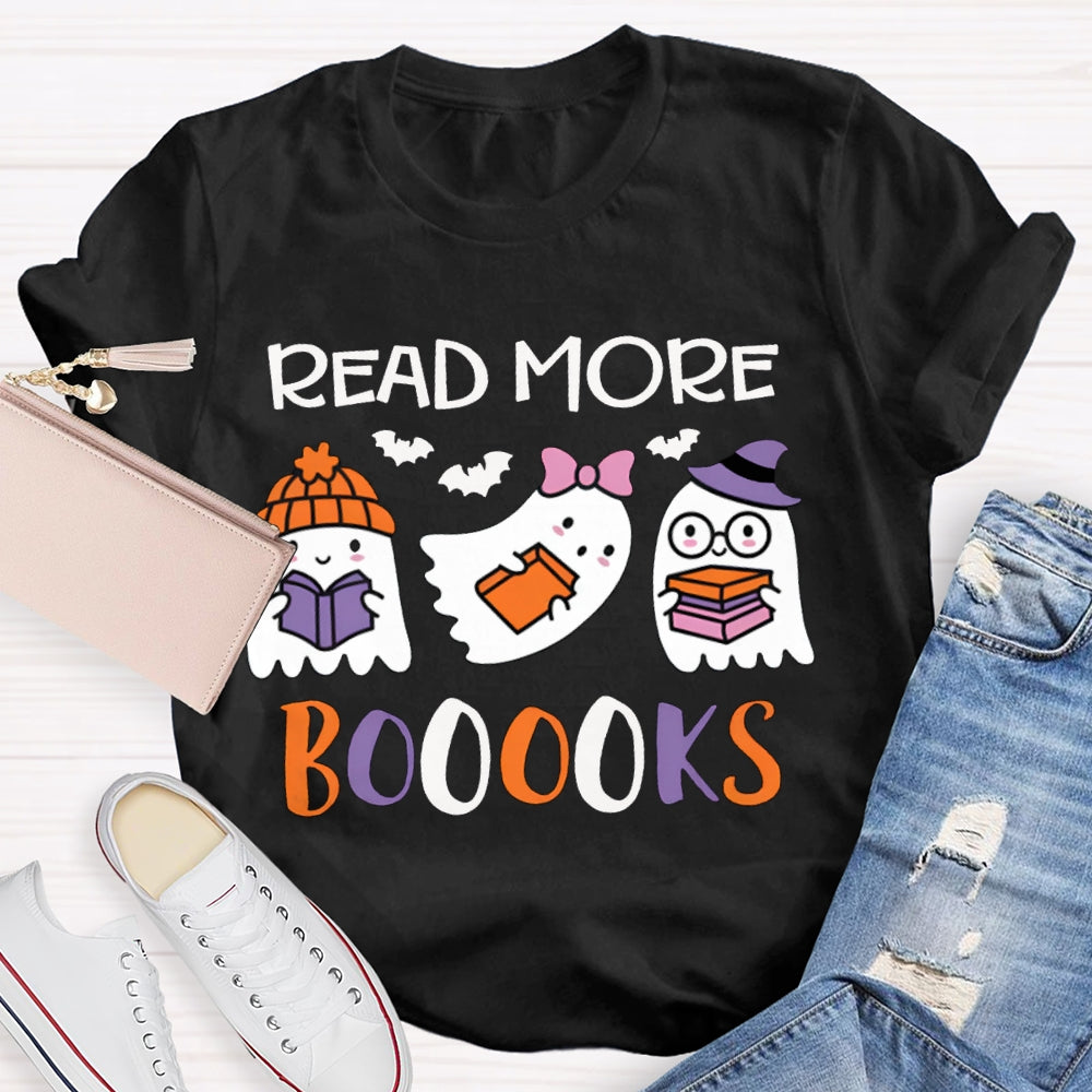 Read More Books Three Little Ghosts Reading Books Halloween T-shirt