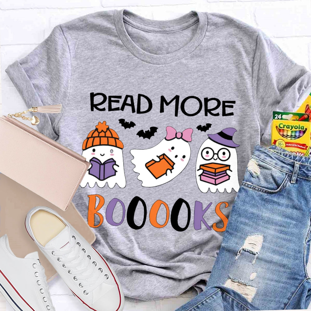 Read More Books Three Little Ghosts Reading Books Halloween T-shirt