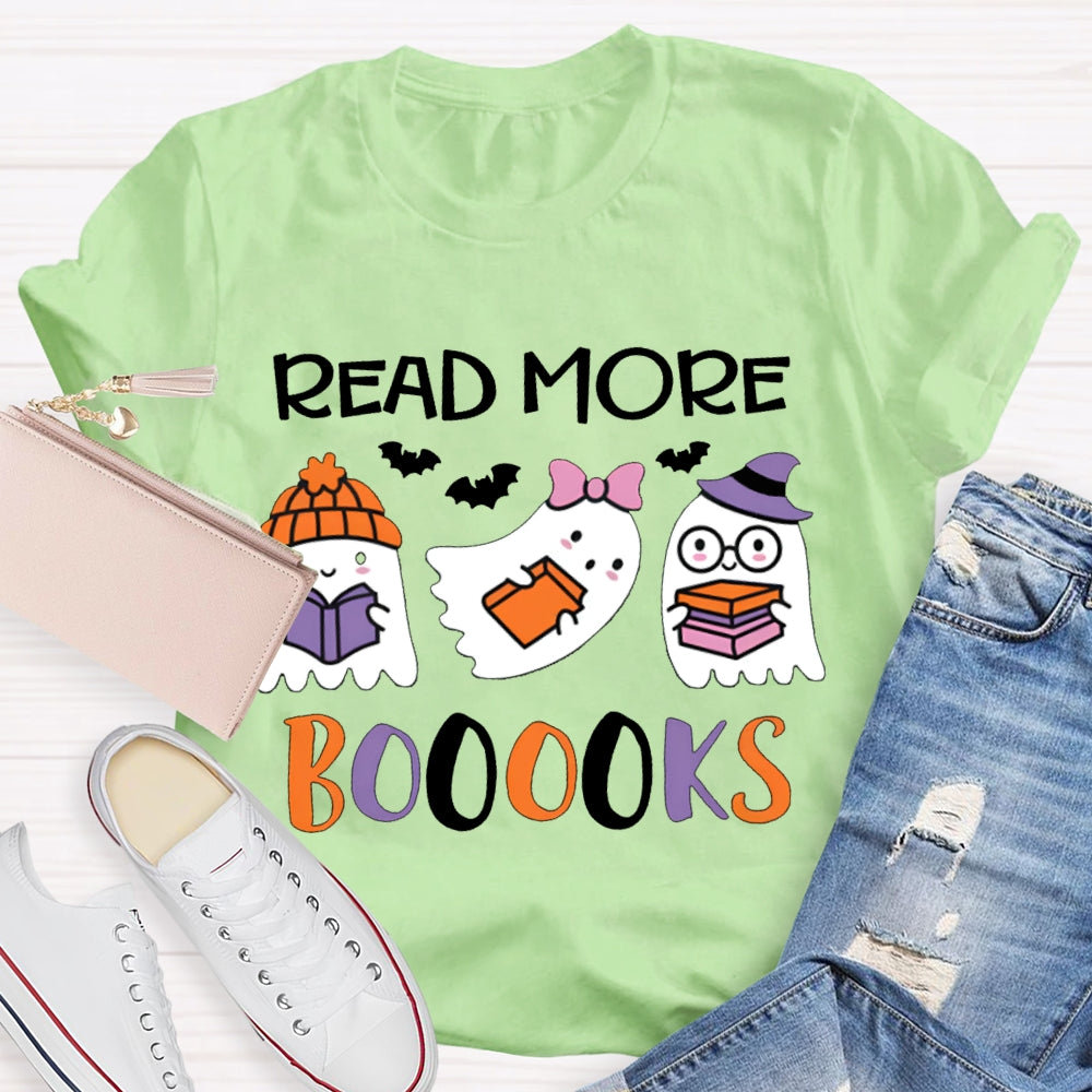 Read More Books Three Little Ghosts Reading Books Halloween T-shirt