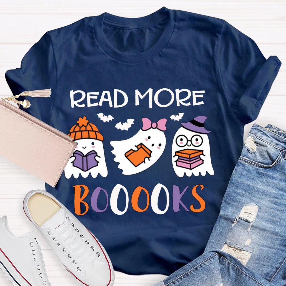 Read More Books Three Little Ghosts Reading Books Halloween T-shirt