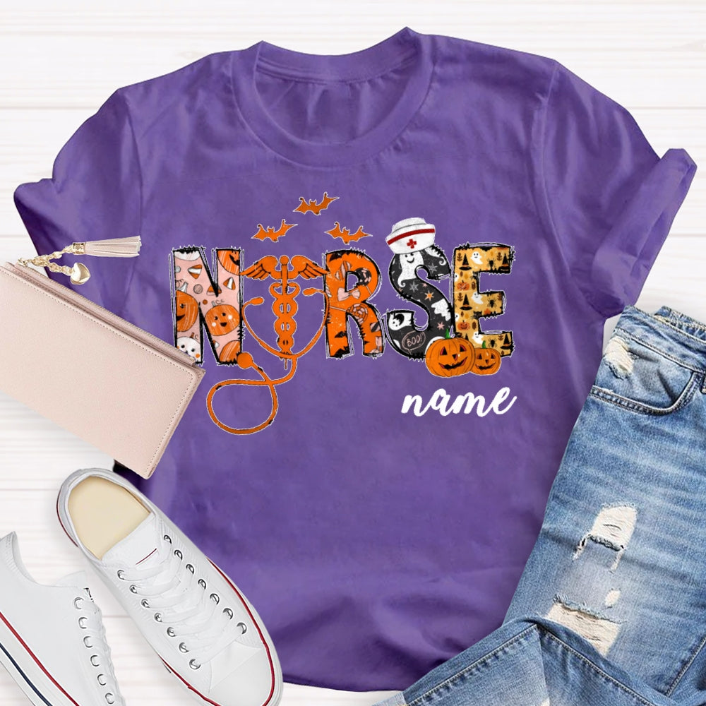 Personalized Name Nurse Halloween T-shirt